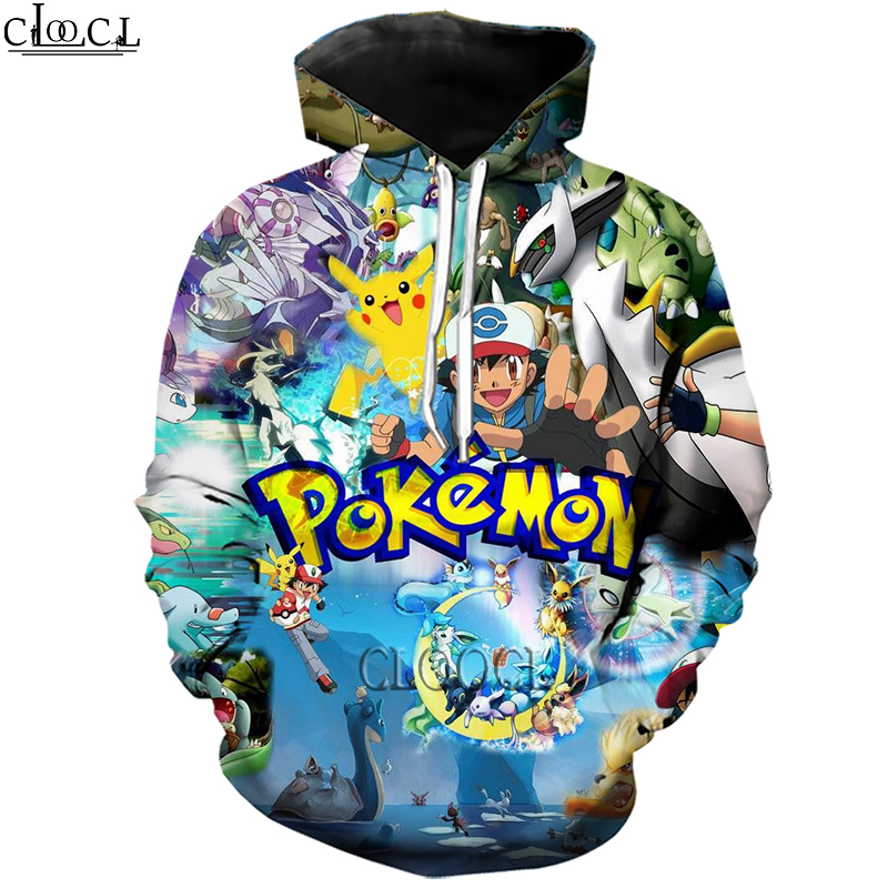 CLOOCL New Anime Pokémon Pikachu 3D Print Men Street Style Hoodies