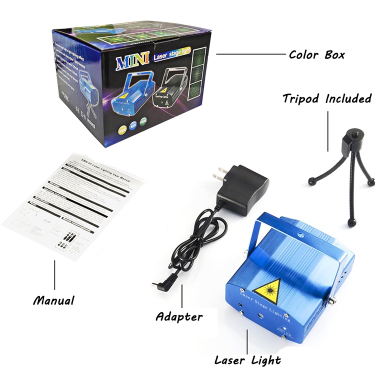 Đèn Laser Mini Sân Khấu, Vũ Trường, Trang Trí Phòng Karaoke Cảm Biến Theo Nhạc