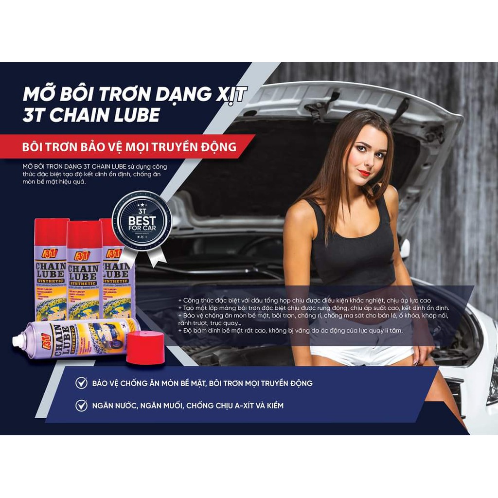 Xịt xích  dưỡng sên mỡ bò nước