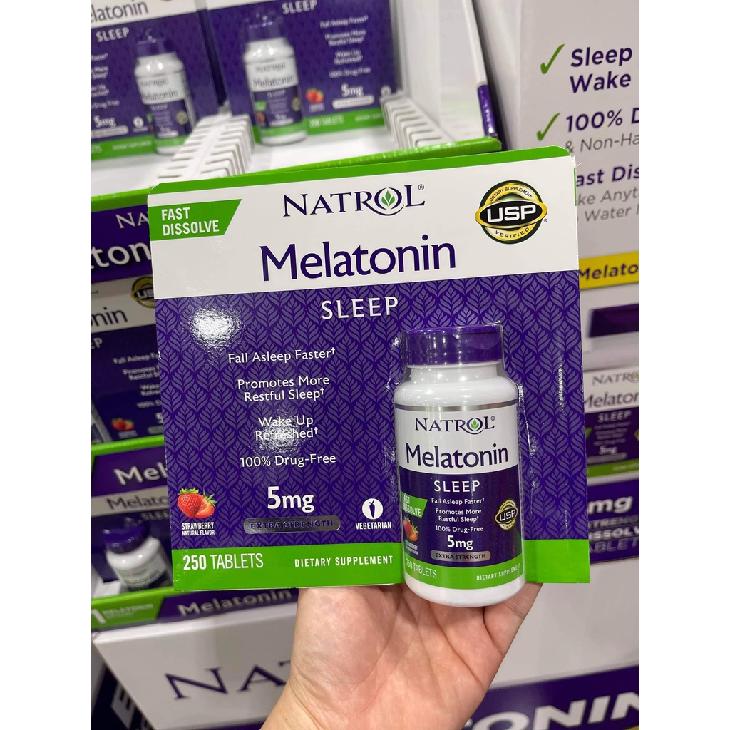 Viên ngậm Natrol Melatonin Sleep 5mg 250v