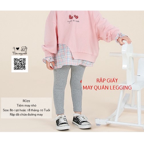 RG99_ Rập giấy may quần legging cho bé