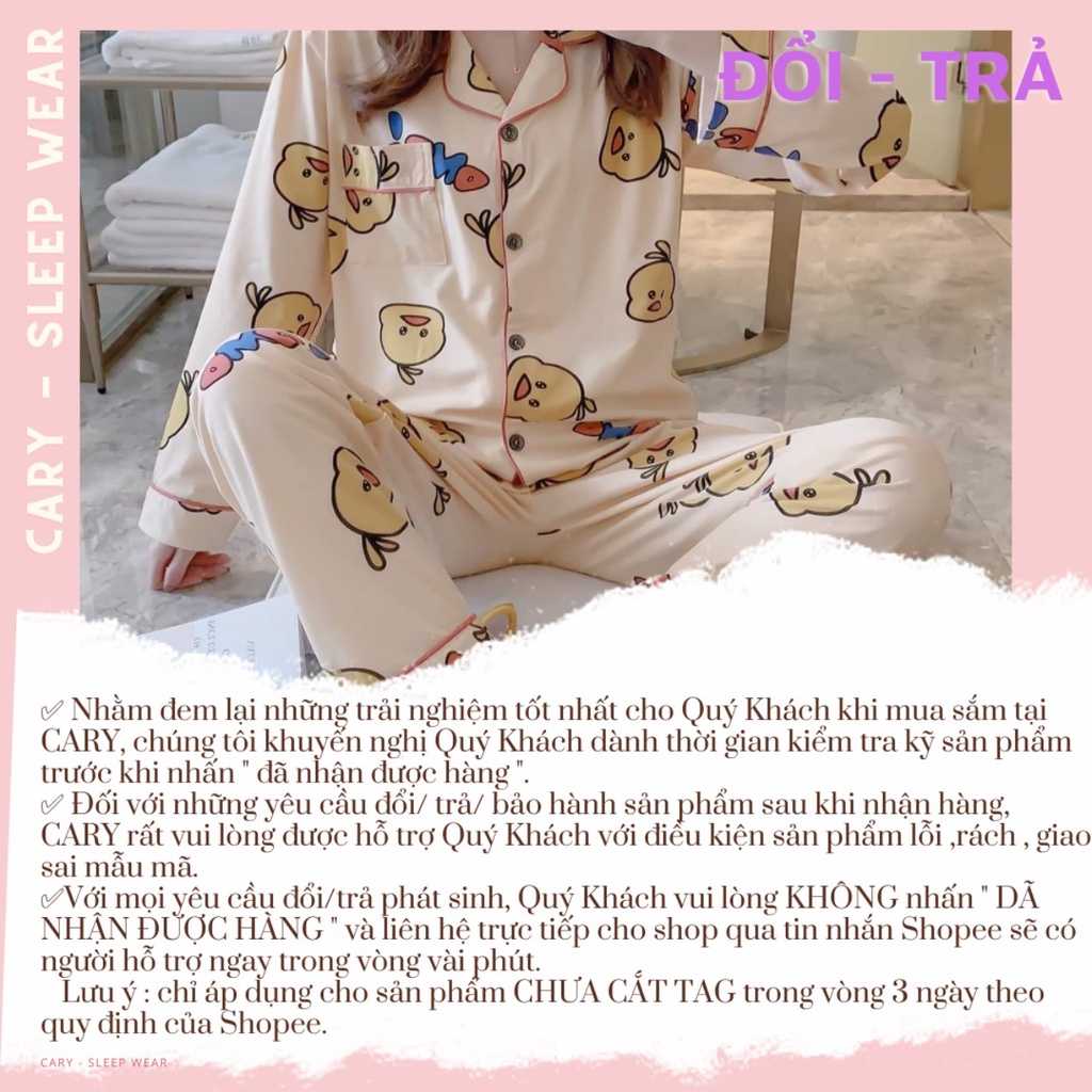 Đồ ngủ nữ CARY ,Bộ ngủ pijama tay dài quần dài hoạt hình mặc nhà siêu xinh | WebRaoVat - webraovat.net.vn