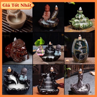 [Nhiều mẫu] Thác khói trầm hương để bàn tặng 1 nụ trầm khói ngược