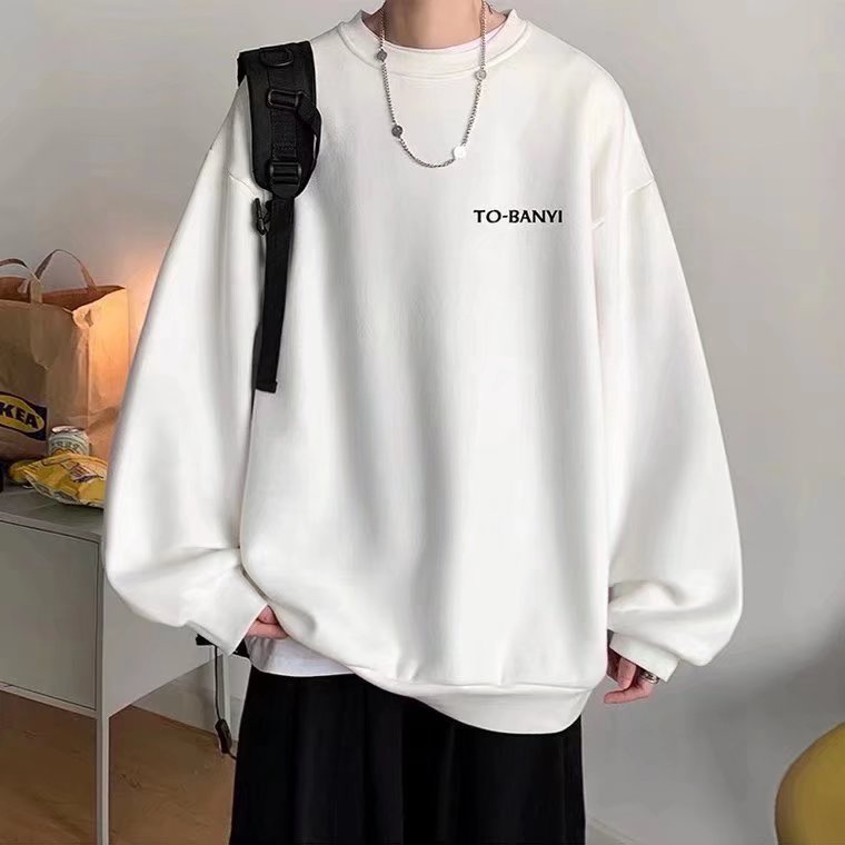 Áo Sweater Nhung Cổ Tròn Tay Dài In Chữ Size M-8XL 150KG Phong Cách Mỹ Thời Trang Thu Đông Cho Nam Và Nữ