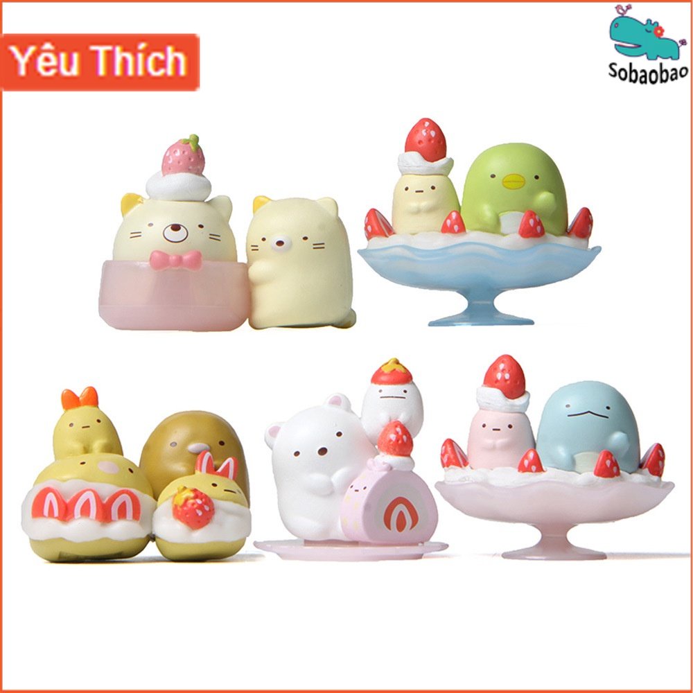 Set 5 Mô Hình Nhân Vật Sumikkogurashi Thằn Lằn / Tôm Chiên / Tôm Để Bàn Trang Trí
