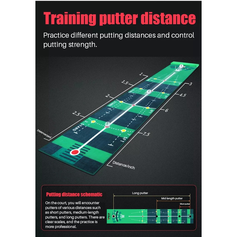 Thảm Nhung Tập Putting Golf - PGM TL018 Velvet Golf Putting Mat