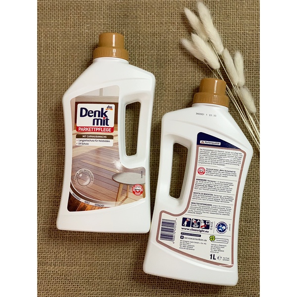Nước lau sàn gỗ Denkmit Parkettpflege 1L (mẫu mới 2022) - nội địa Đức