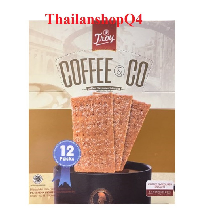 HCM- Bánh Troy Coffee Co phủ đường Indonesia (1 hộp/ 12 Gói)