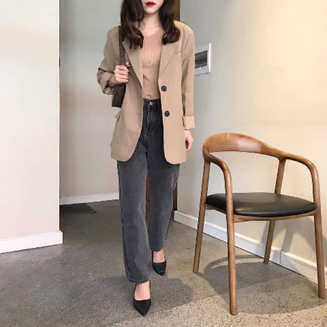Áo Blazer nâu ghi Đỗ Hà