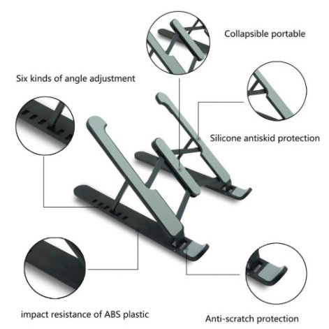 Giá đỡ laptop  hỗ trợ tản nhiệt có thể gấp gọn chỉnh độ cao để laptop, ipad, macbook, surface