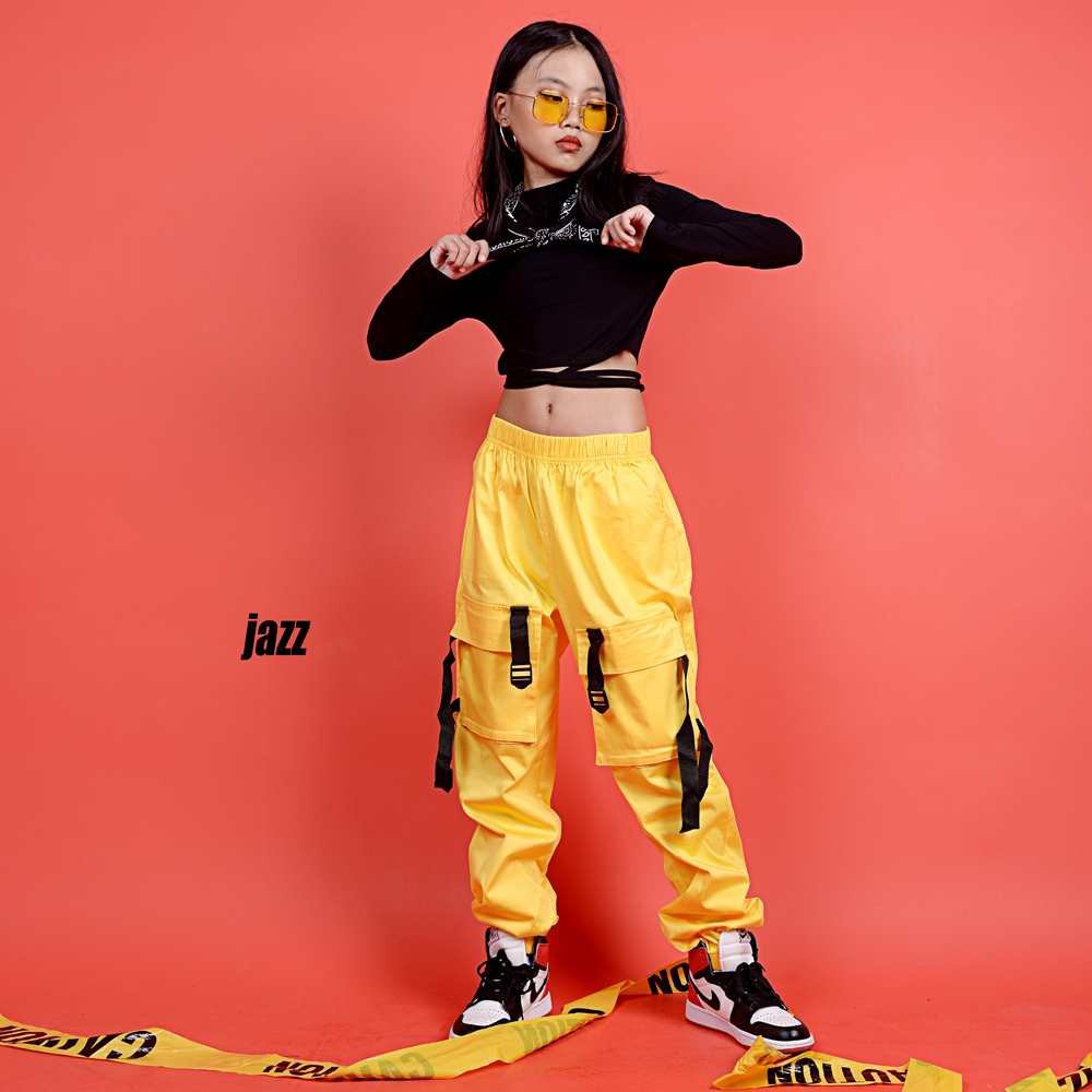 Áo Croptop trẻ em | Áo croptop dây dài tay đen trơn