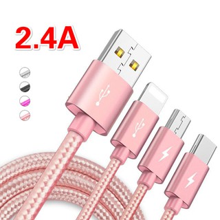 Dây cáp sạc nhanh usb loại c 2.4a cho iphone / android / huawei / iphone