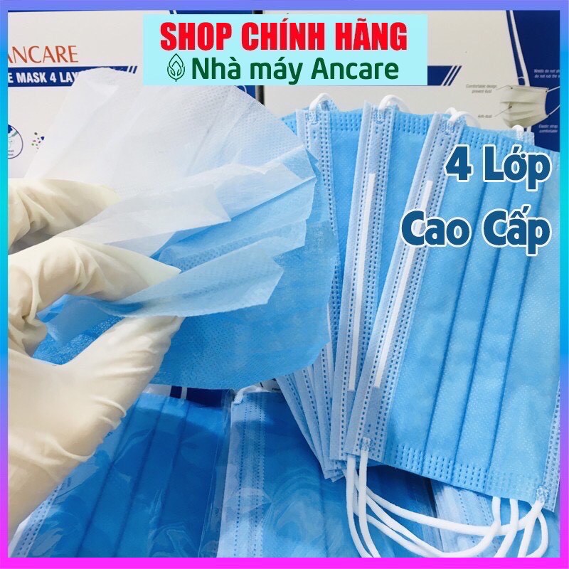 [GIÁ TỐT] Hộp 50 cái Khẩu Trang Y Tế ANCARE 4 Lớp Kháng Khuẩn