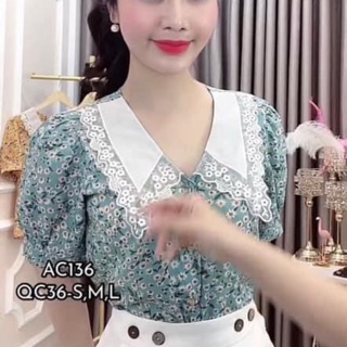 💐áo hoa nhí cổ ren