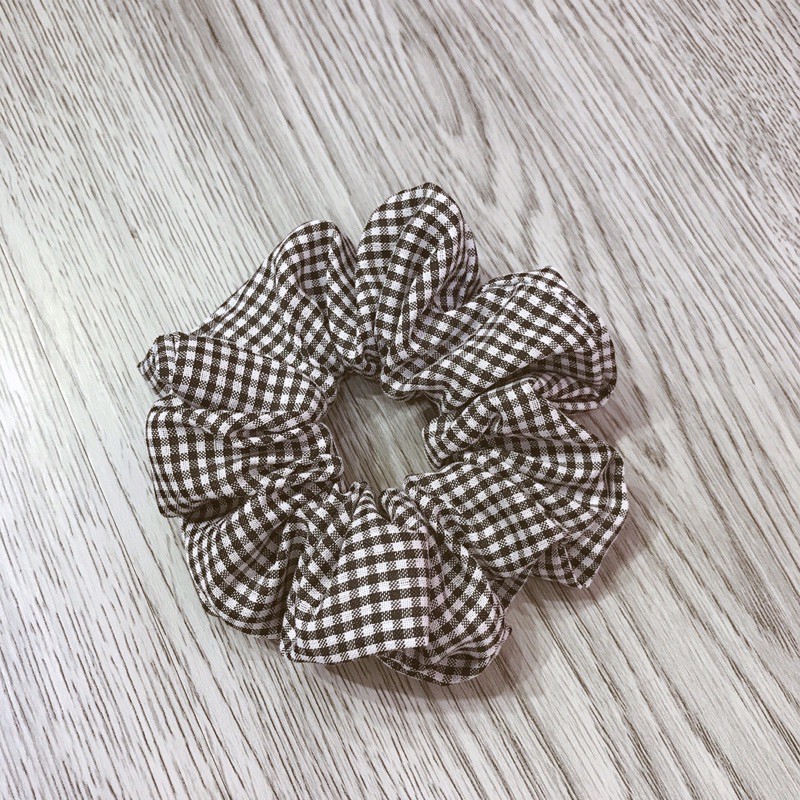 [ hottren ] Dây cột tóc vải scrunchies họa tiết caro
