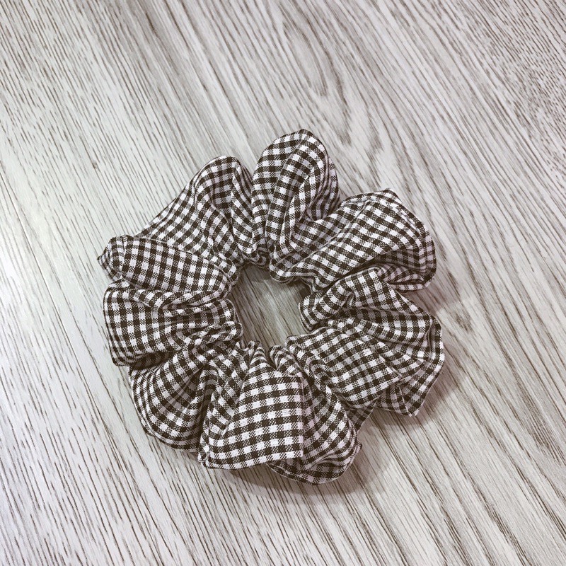 [ hottren ] Dây cột tóc vải scrunchies họa tiết caro