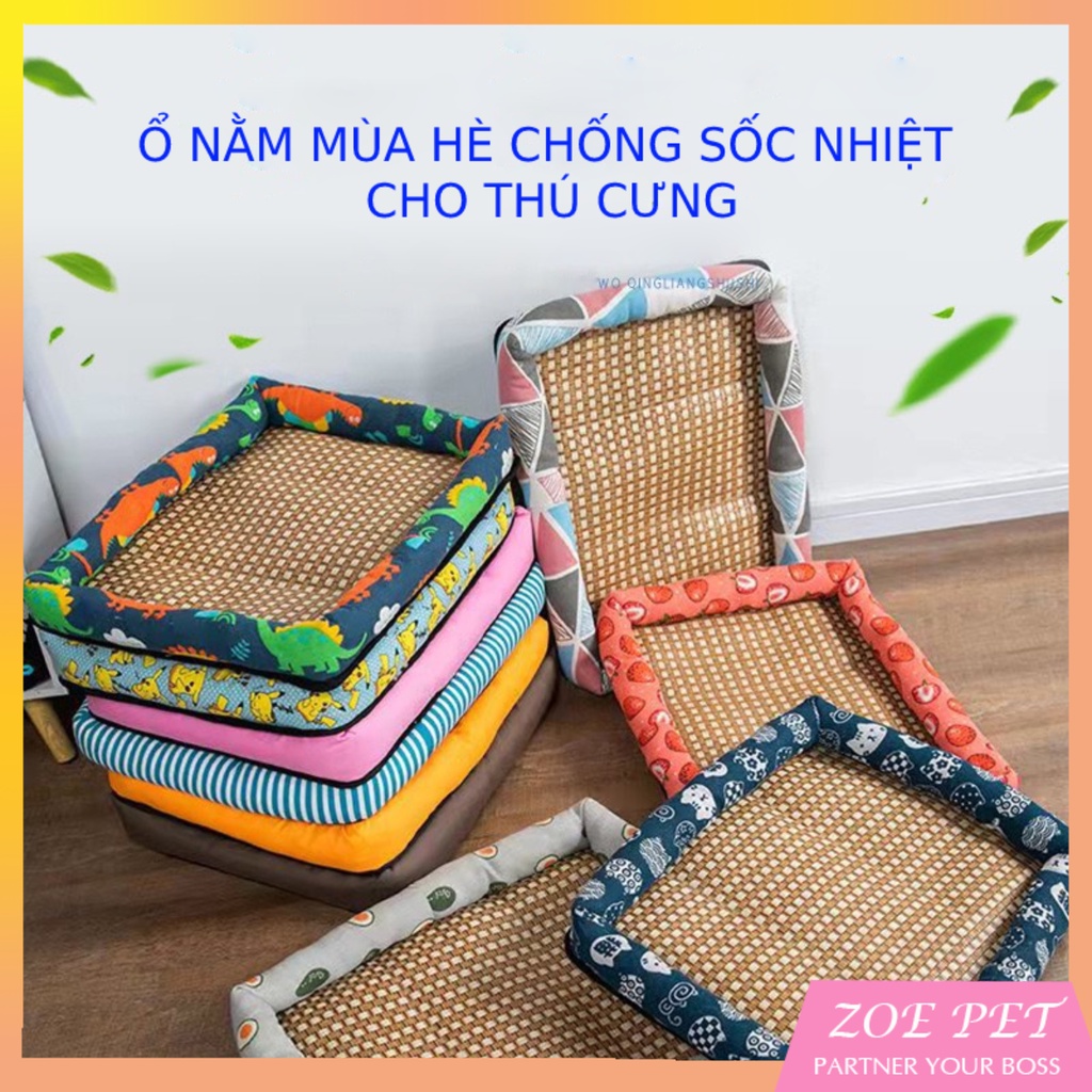 Ổ nằm mùa hè, đệm nằm lót chiếu điều hòa cho chó mèo