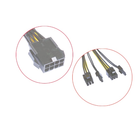 Cáp chia nguồn Card VGA 8Pin ra 2 x 8Pin  mới