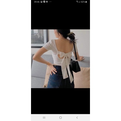 Áo khoét lưng nơ