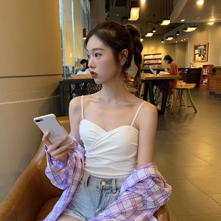Áo hai dây xoắn ngực có đệm lót sexy mùa hè 2020