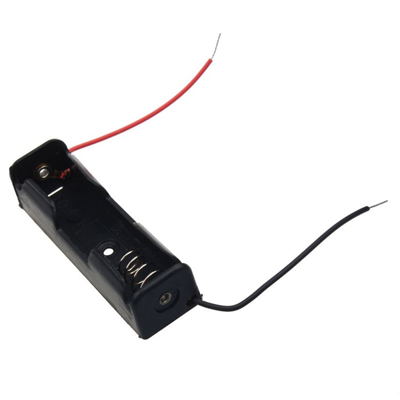 Đế gắn pin 18650x1 có lò xo, dây hàn sẵn và lỗ bắt vít