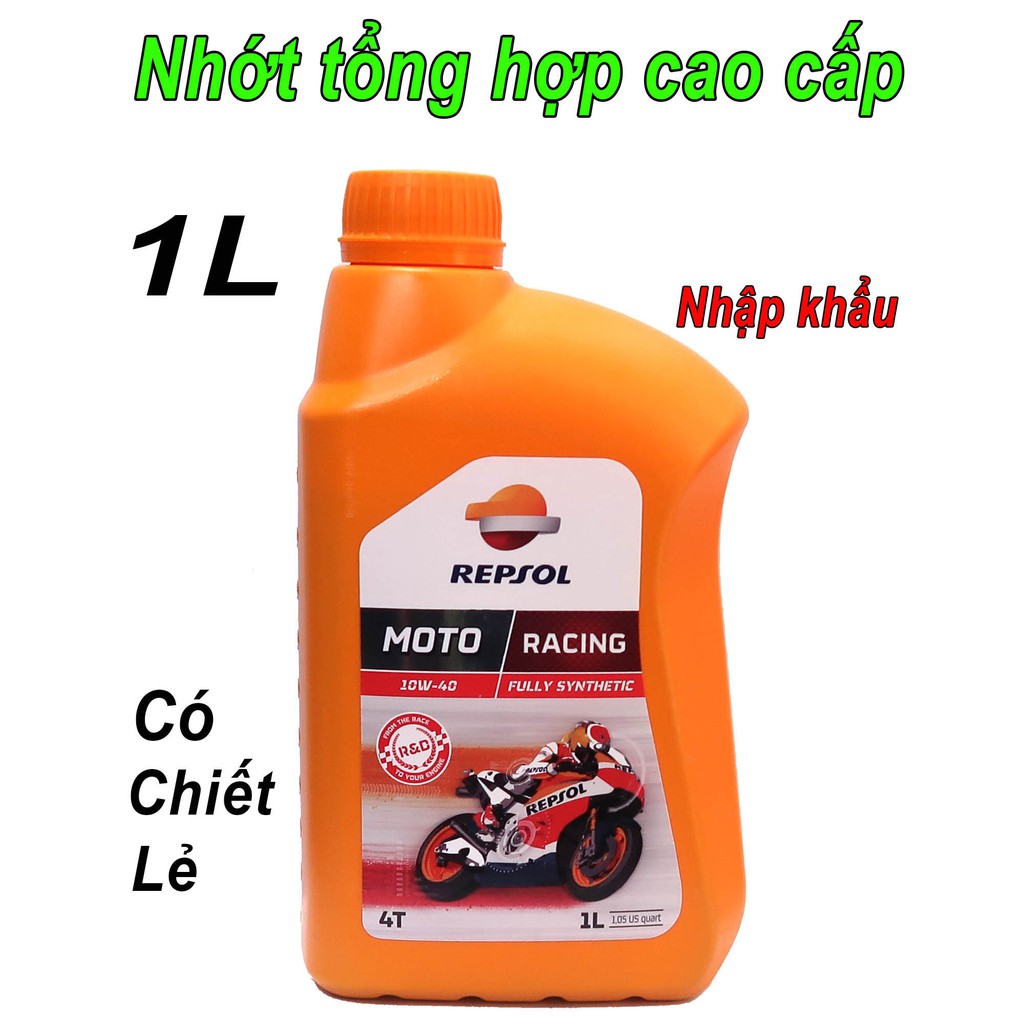 Nhớt Rẹpsol Racín 10W40 tổng hợp cao cấp nhập khẩu châu Âu