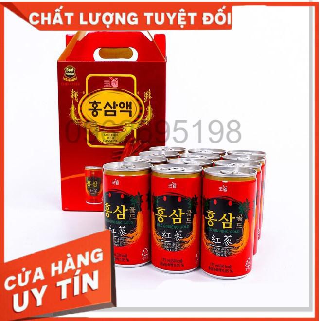 Nước Hồng Sâm Hàn Quốc Cowell Korean Red Ginseng Drink 12 lon x 175ml