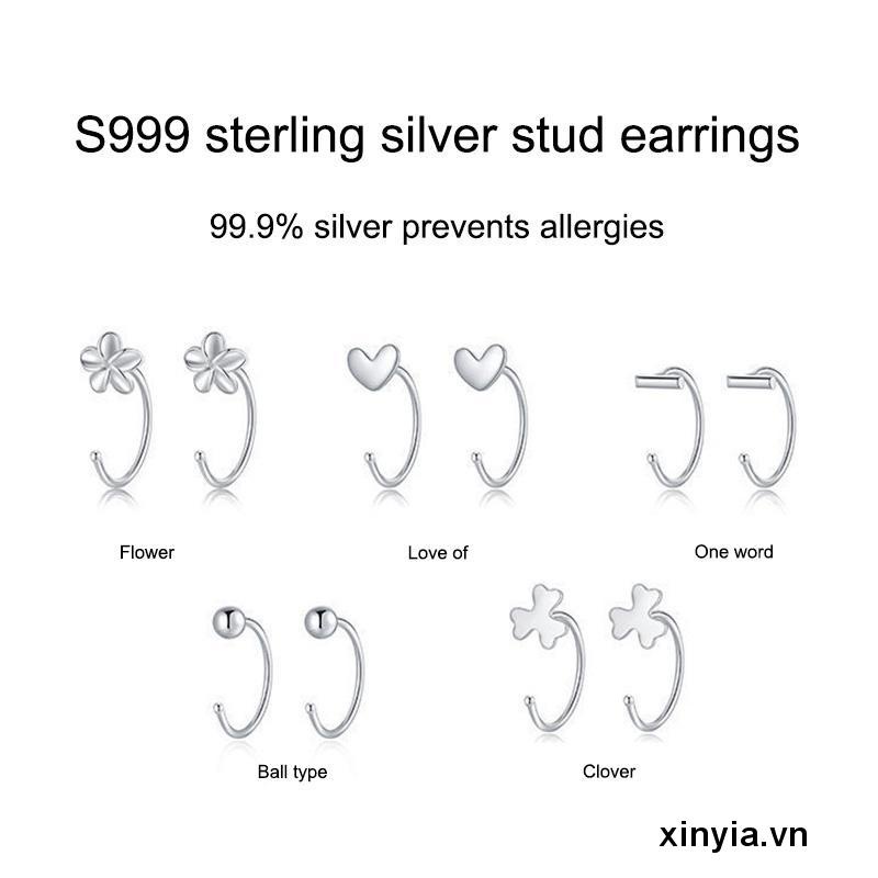 Bông Tai Mạ Bạc 925 Thiết Kế Nhỏ Nhắn Thời Trang Dành Cho Nữ