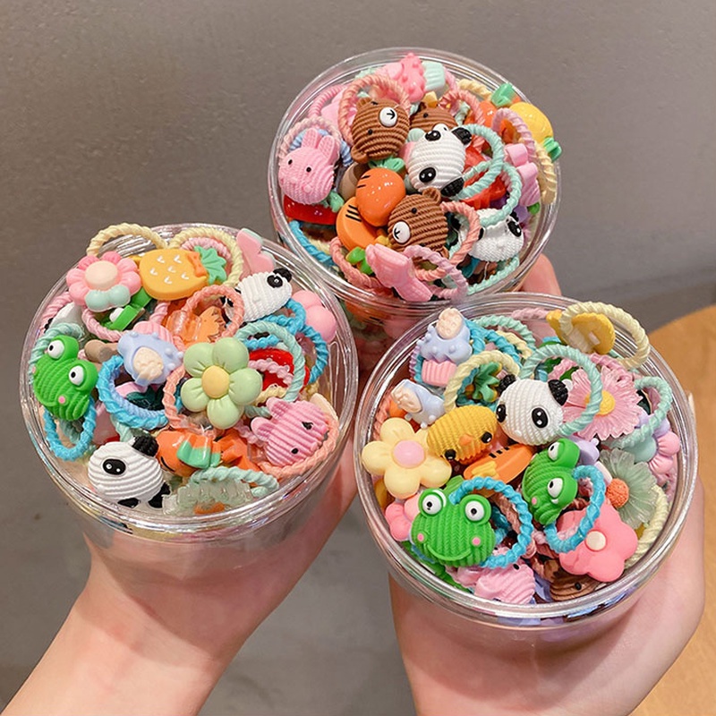 Dây Buộc Tóc Cao Su Cỡ Nhỏ Không Đau Họa Tiết Hoạt Hình Thời Trang Cho Bé