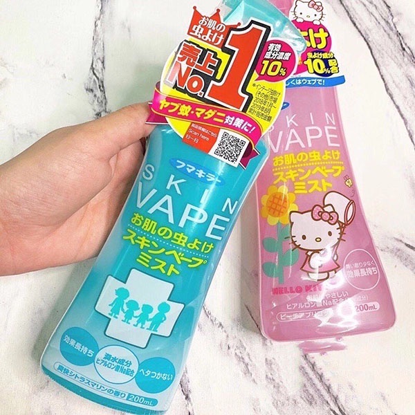 Xịt chống muỗi và côn trùng Skin Vape Nhật Bản 200ml hương Chanh và Đào