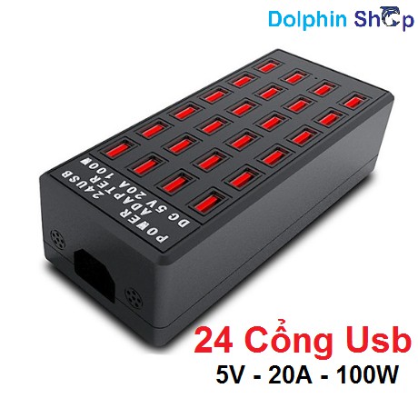 [Có Clip] Bộ Sạc 24 Cổng USB 5V-20A 100W Cho Điện Thoại, Máy Tính Bảng - Hàng Loại 1 -  Bảo Hành 6 Tháng 1 Đổi 1