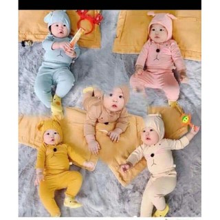 [XẢ KHO] Combo 5 bộ quần áo thu đông mèo kèm mũ cho bé trai, bé gái (6kg - 18kg)
