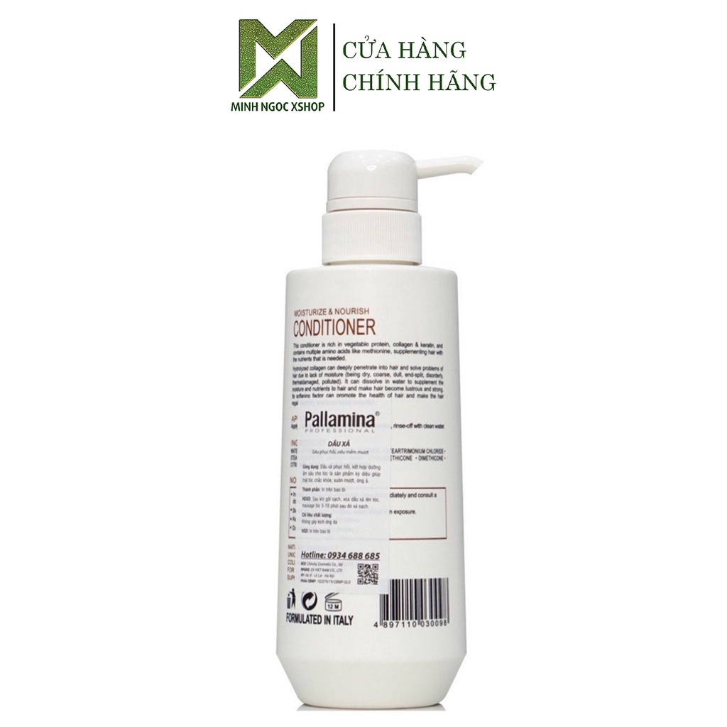 Dầu xả PALLAMINA, kem xả tóc phục hồi siêu mượt PALLMIANA 400ml