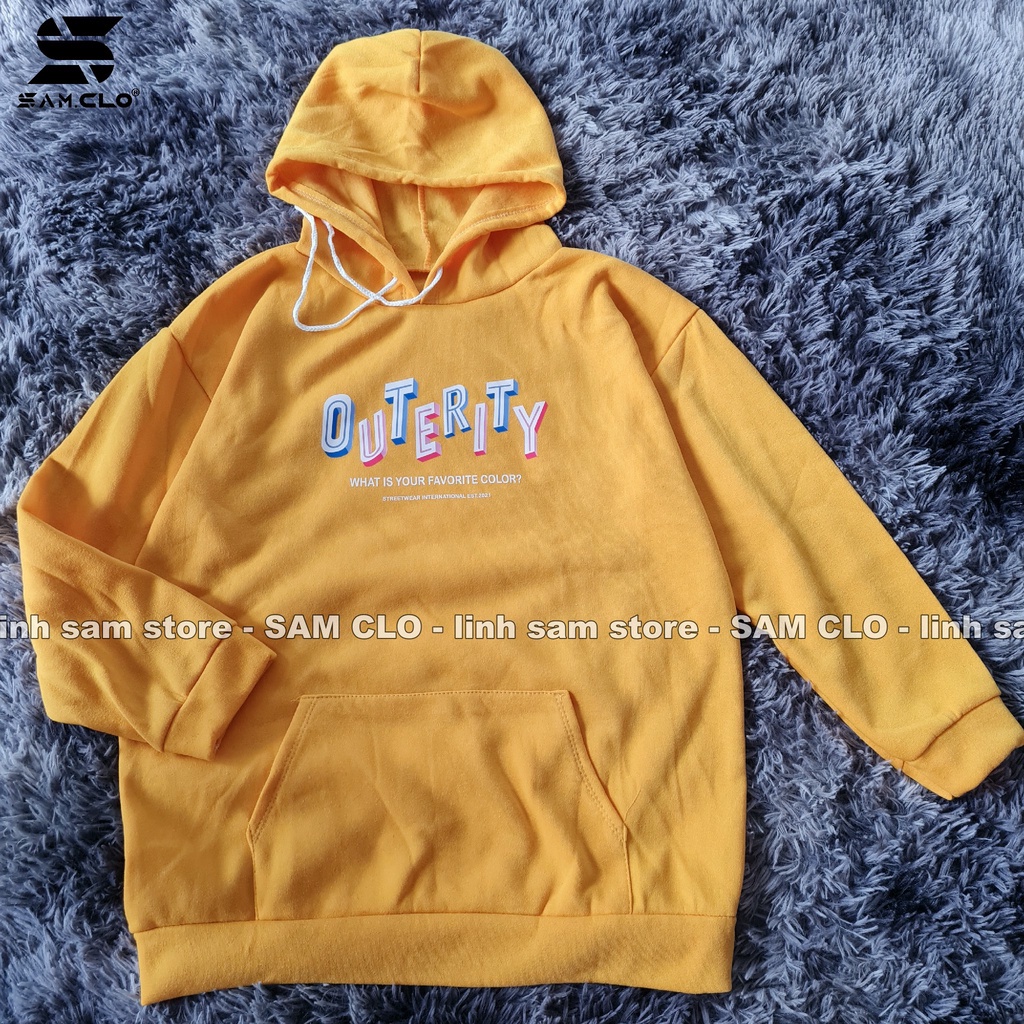 Áo khoác nỉ nữ SAM CLO hoodie chui có mũ NỈ 1 LỚP tay dài thu đông freesize dáng unisex