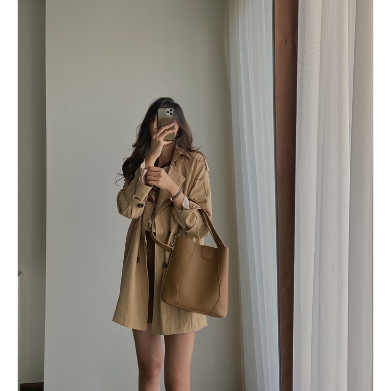 [ảnh thật] Áo jacket nâu tây freesize
