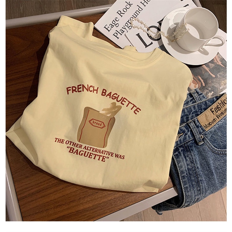 Áo Thun Tay Ngắn In Họa Tiết Dễ Thương Vui Nhộn Thời Trang Mùa Hè Cho Nữ