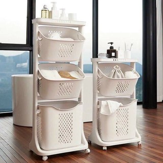 Kệ đựng đồ 2 và 3 tầng đa năng 5567, Rổ đựng quần áo 3 tầng có bánh xe nhựa Việt Nhật