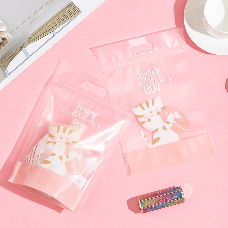 10 Túi zip đựng bánh quy mèo dễ thương