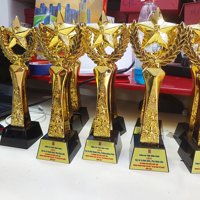 [ Free in ấn nội dung -logo ] Cúp Lưu Niệm Ngôi Sao CPS-29