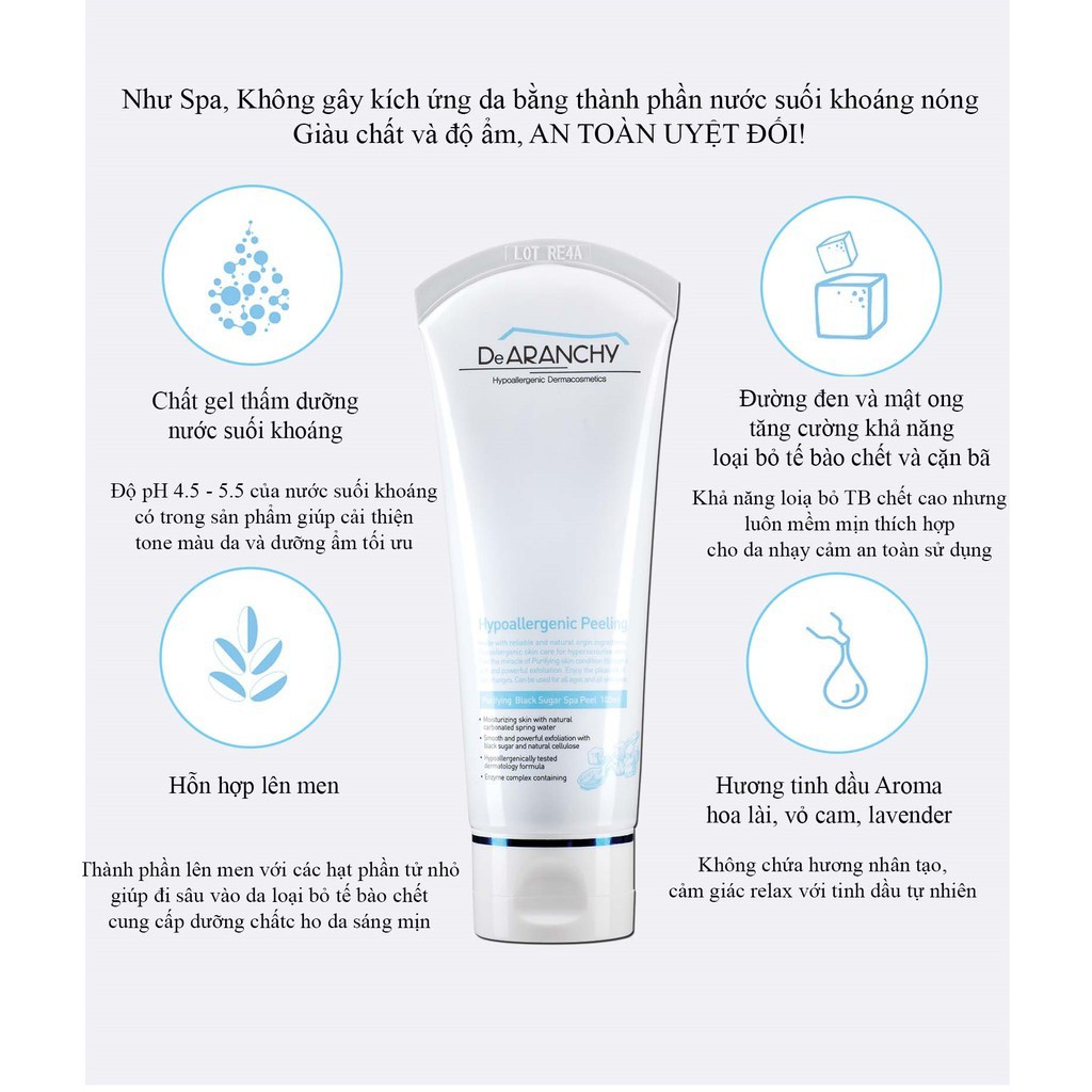Gel Tẩy Tế Bào Chết Dearanchy Purifying Black Sugar Spa Peel 100ml