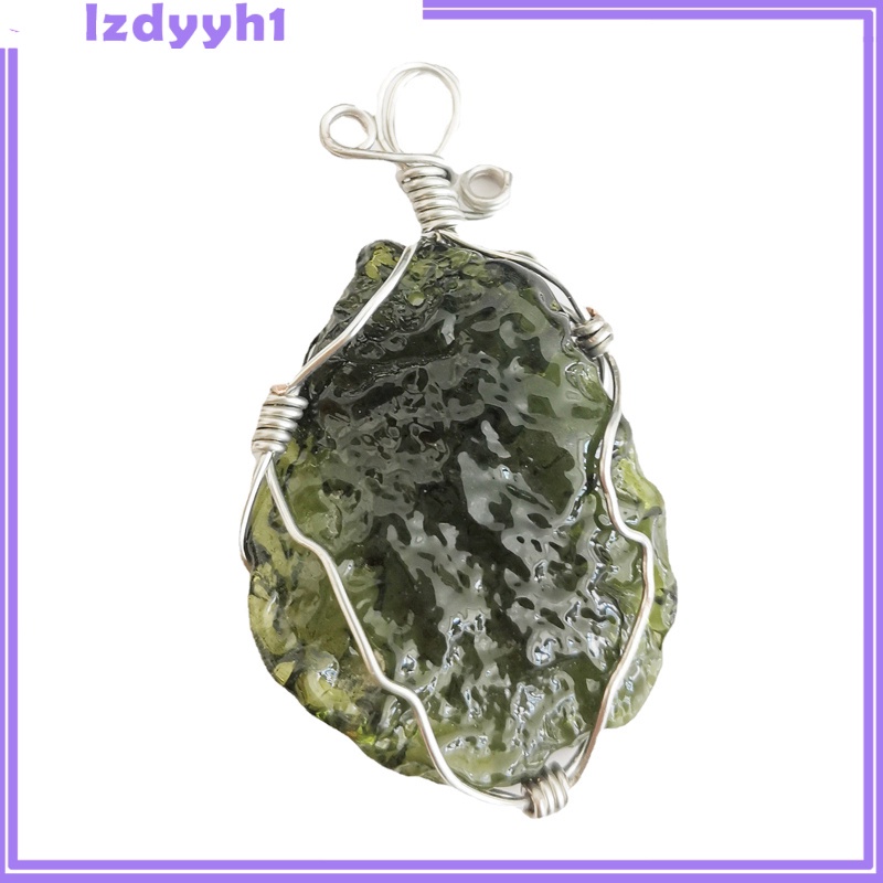 JoyDIY  Crystal Irregular Moldavite Pendant Natural Energy Stone for Women Girls