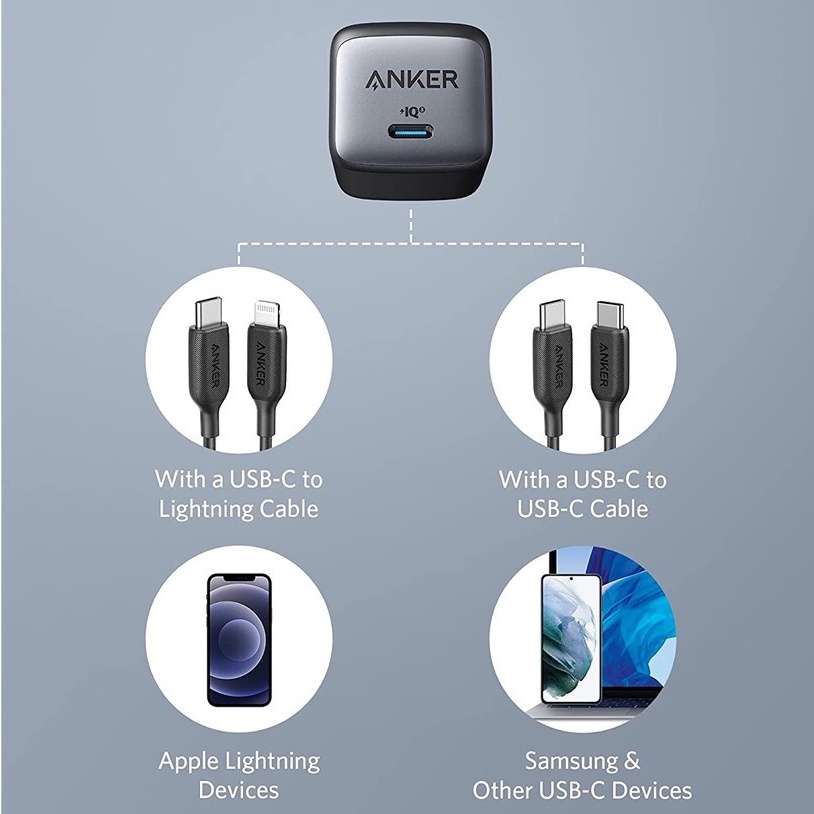 Củ sạc nhanh iphone 12 13 Anker 30w A2665 Gan 2 PPS 25w 27w cho Samsung ipad ip 11 12 13 pro max - halustore