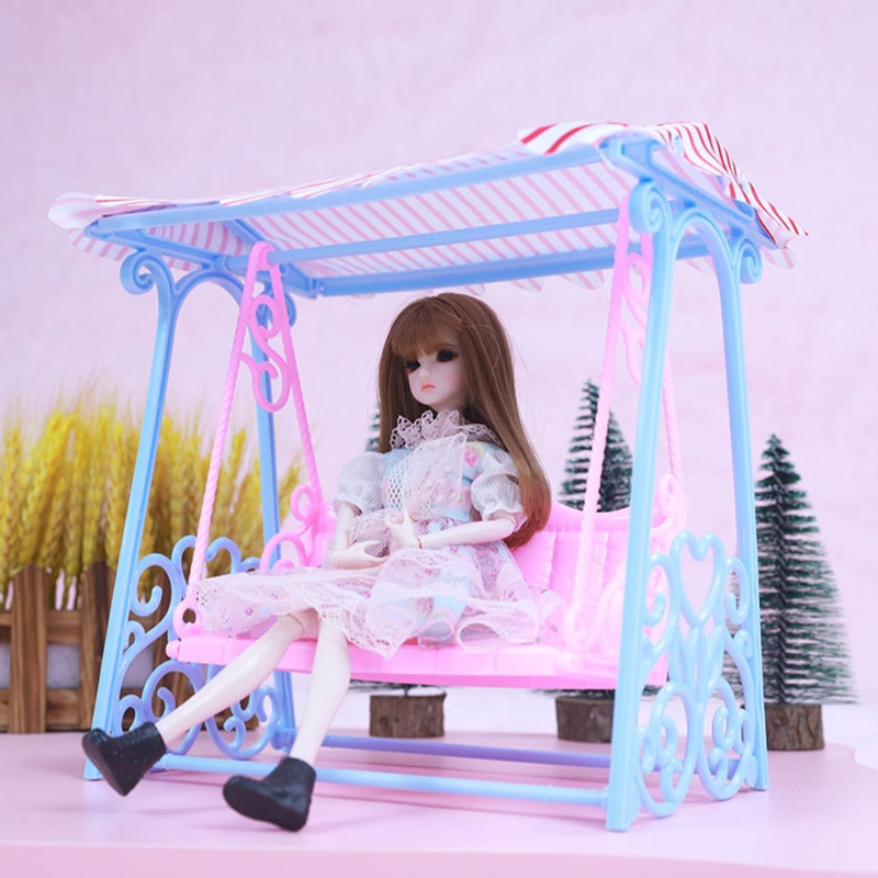 Mô hình ghế xích đu mini bằng nhựa độc đáo trang trí nhà búp bê DIY