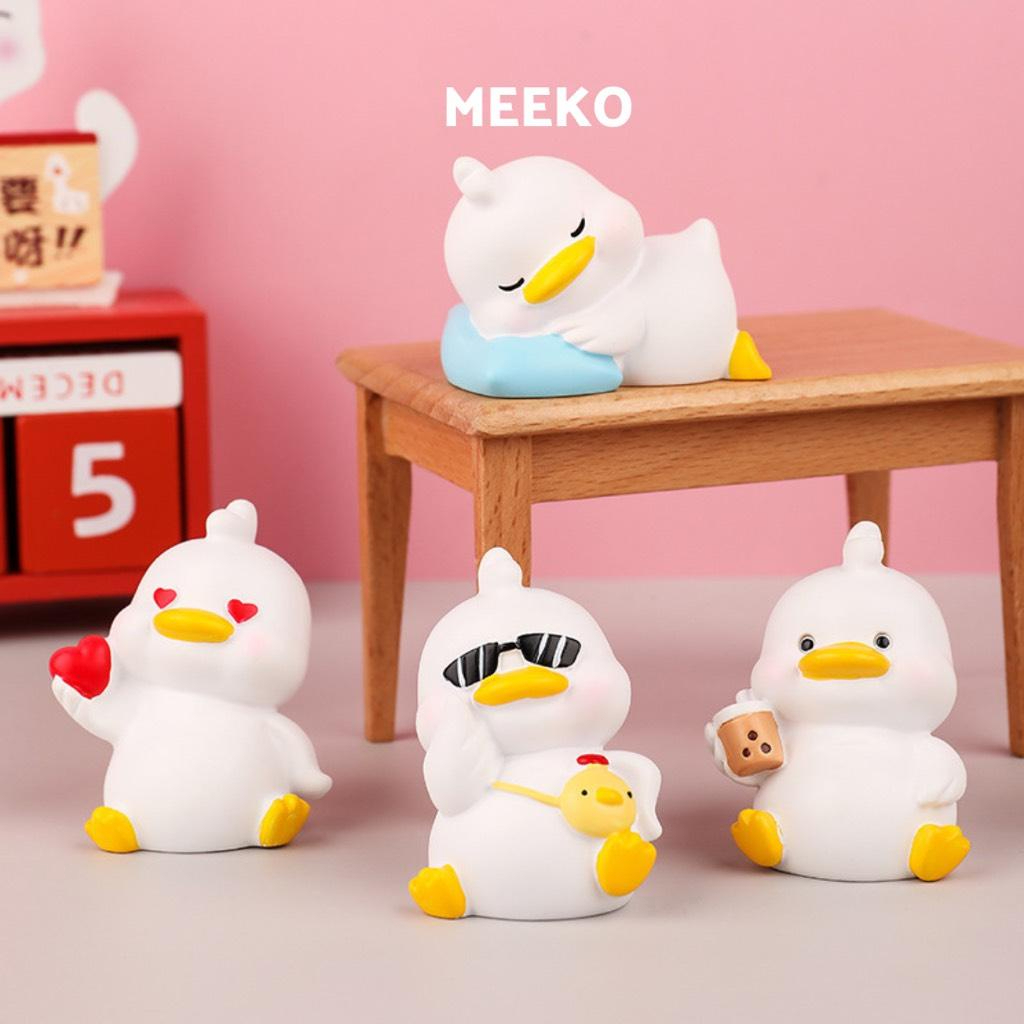 Set mô hình Vịt để bàn trang trí Decor MoMo Duck chất liệu thạch cao MEEKO