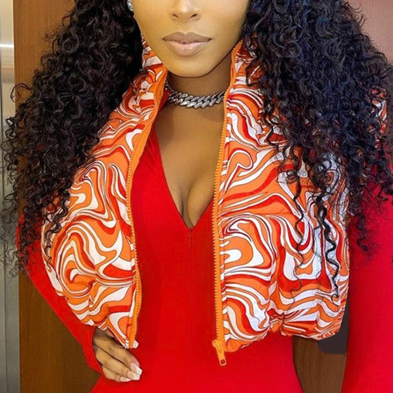 Áo Khoác Sát Nách Cổ Bẻ In Họa Tiết Hoa Chất Liệu Cotton Thời Trang Cho Nữ