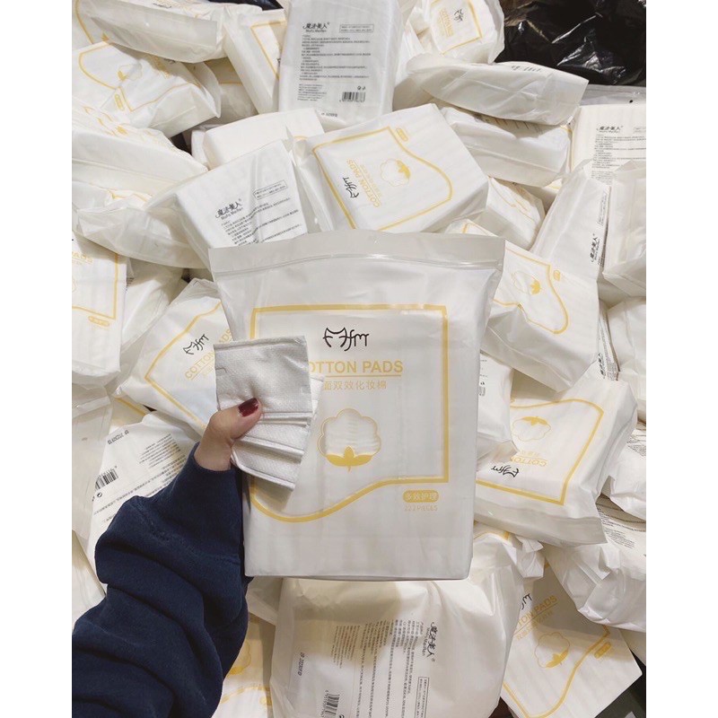 Bông tẩy trang 3 lớp, Cotton Pads 222 miếng tẩy trang làm sạch da