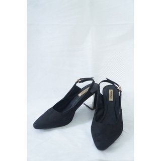 Giày cao gót đế vuông bạc mũi nhọn mango size 35