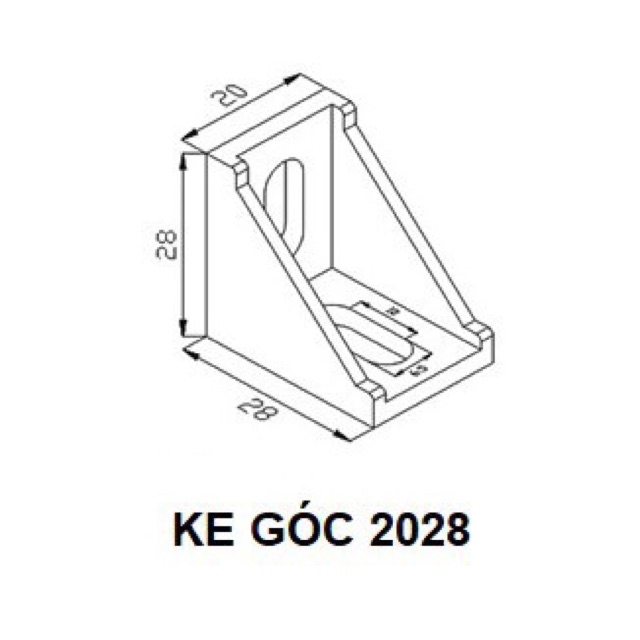 Ke góc vuông Anot đen nhôm 2020, 3030