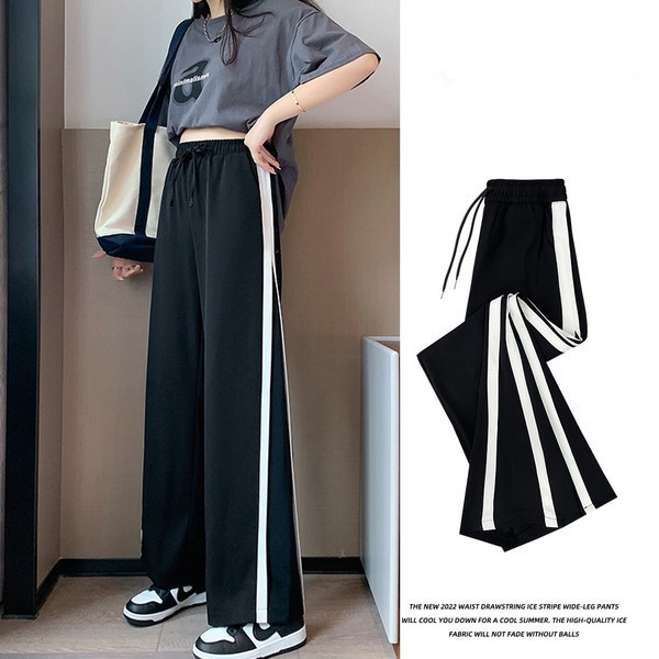 Quần dài thể thao SUXI lưng cao ống rộng thời trang mùa hè cho nữ