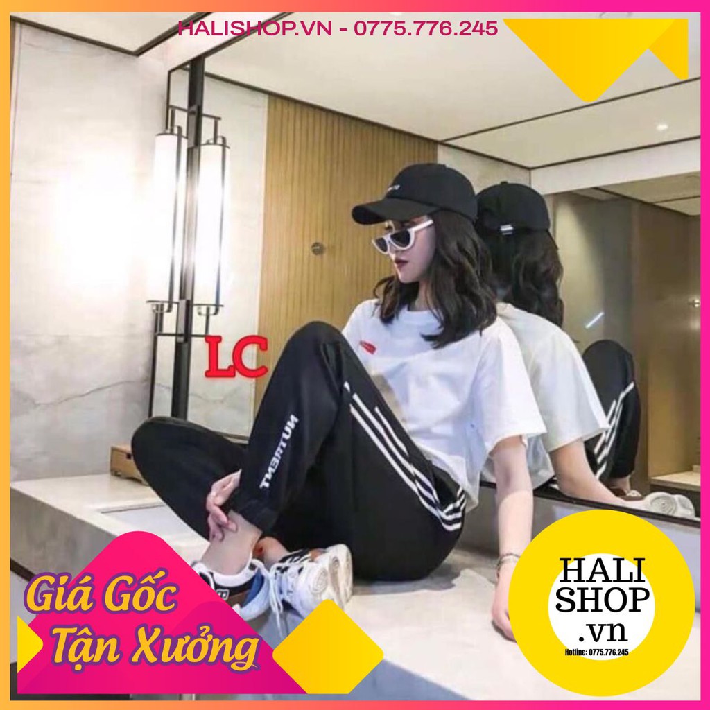 🌈FREESHIP 50K 🔥Quần thể thao nữ kaki 3 sọc đen trắng cá tính thời trang siêu đẹp